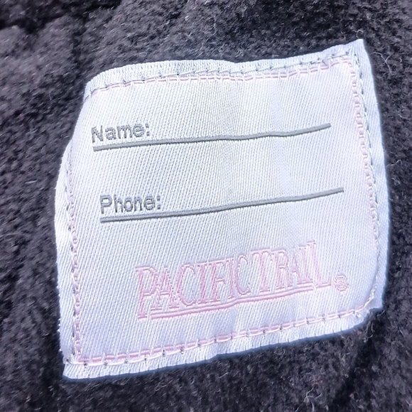 PacificTrail 6 Month Black Puffer Jacket Leopard Print Faux Fur Trimmed Hood - Picture 7 of 13